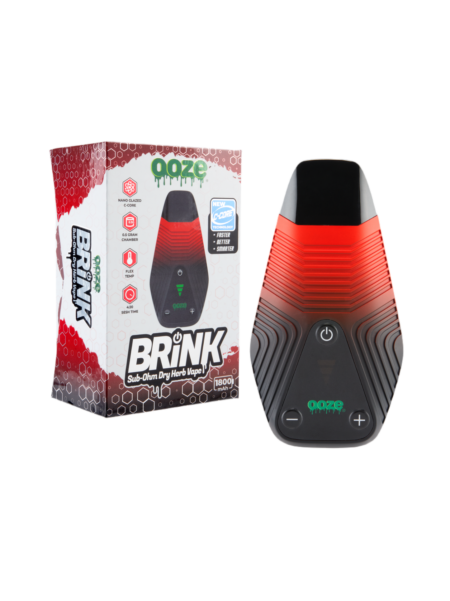 Ooze Brink Dry Herb Vaporizer - 1800 mAh C-Core (Tobacco Free-Use Product)