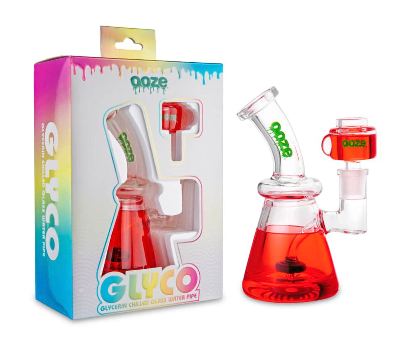 Ooze Glyco Bong Glycerin Chilled Glass Water Pipe (6- Colors) (Tobacco Free-Use Product)