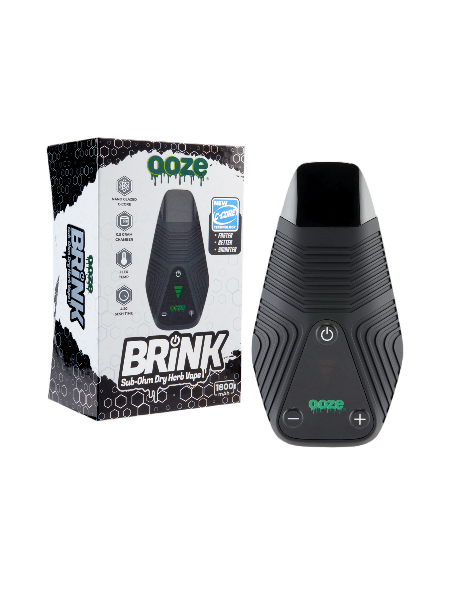 Ooze Brink Dry Herb Vaporizer - 1800 mAh C-Core (Tobacco Free-Use Product)