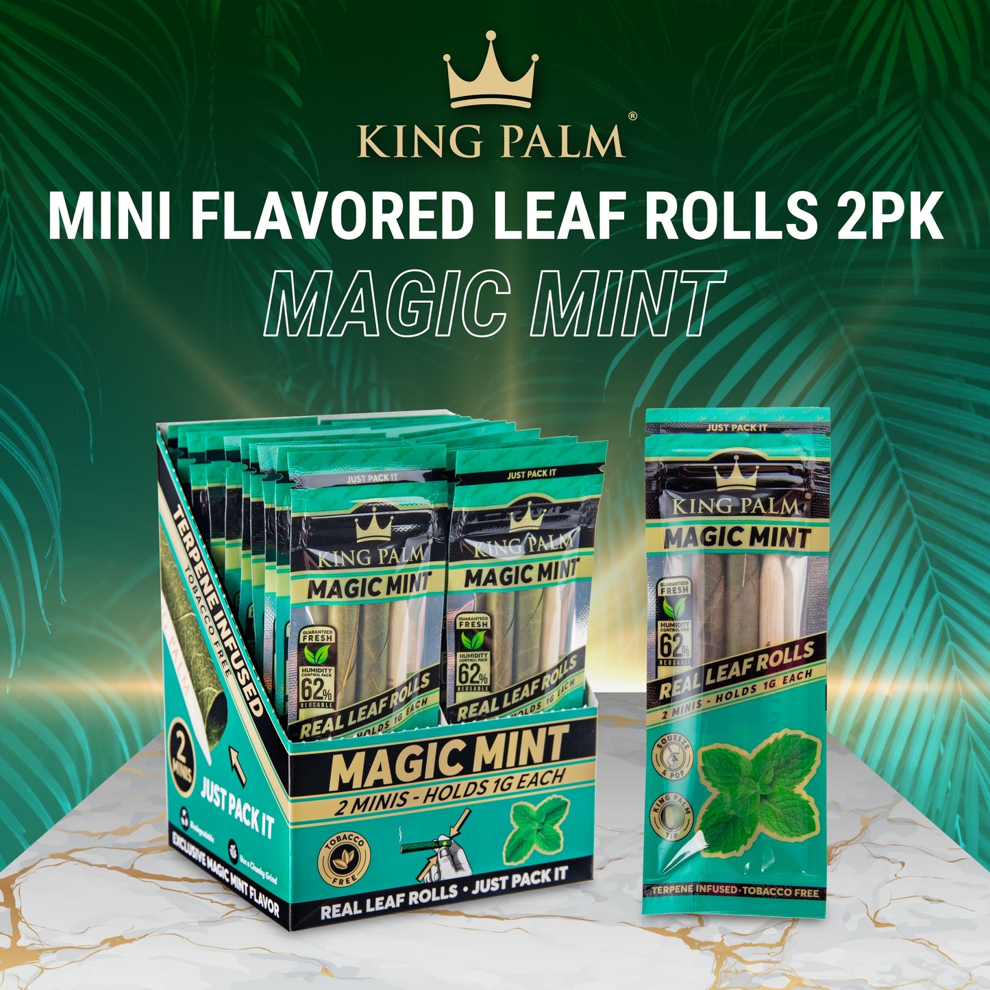 King Palm Mini Flavored 2pk Leaf Tubes - 20ct | 14 Flavors (Tobacco Free)