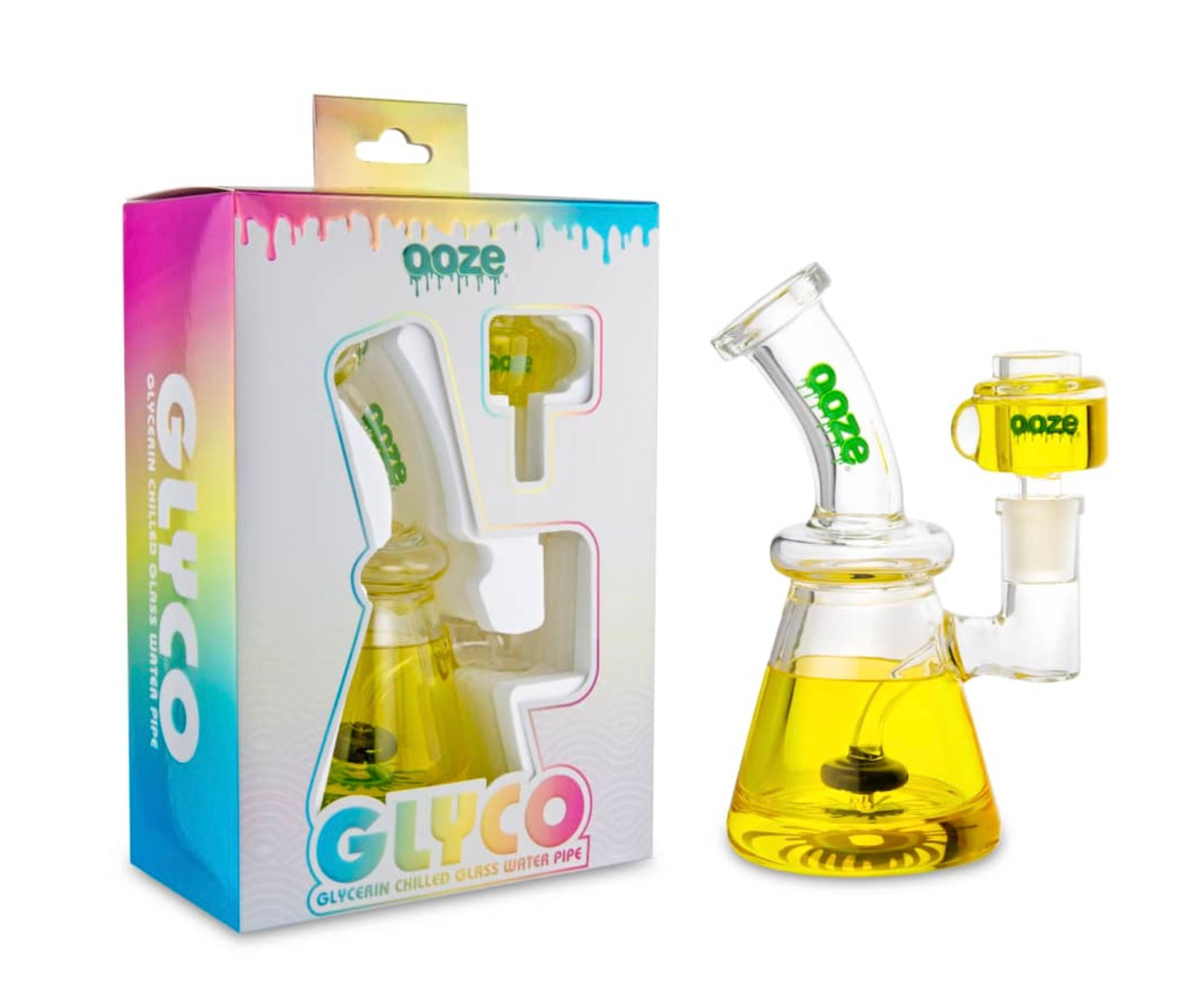 Ooze Glyco Bong Glycerin Chilled Glass Water Pipe (6- Colors) (Tobacco Free-Use Product)