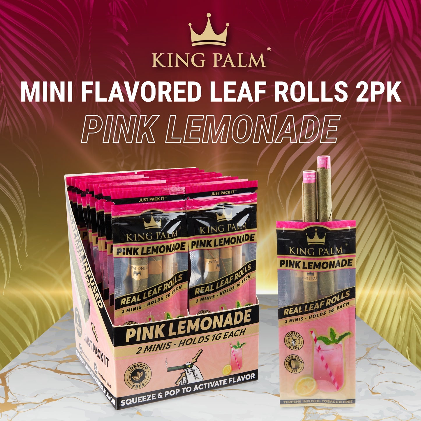 King Palm Mini Flavored 2pk Leaf Tubes - 20ct | 14 Flavors (Tobacco Free)