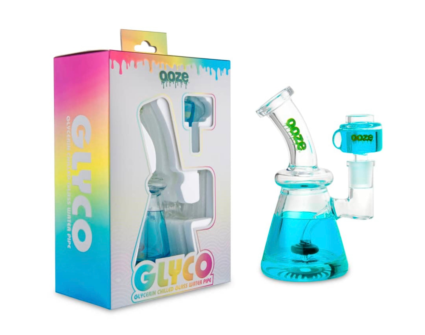 Ooze Glyco Bong Glycerin Chilled Glass Water Pipe (6- Colors) (Tobacco Free-Use Product)