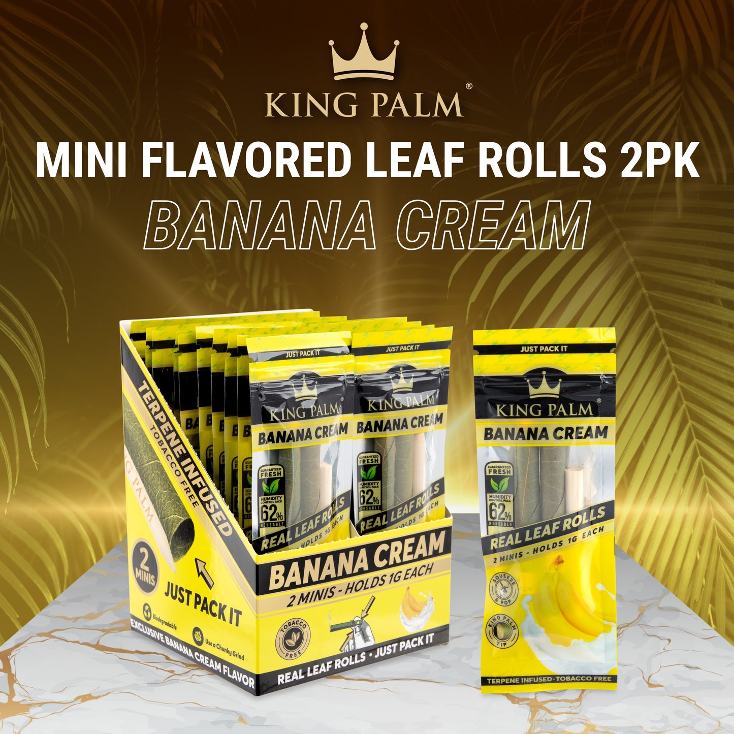 King Palm Mini Flavored 2pk Leaf Tubes - 20ct | 14 Flavors (Tobacco Free)