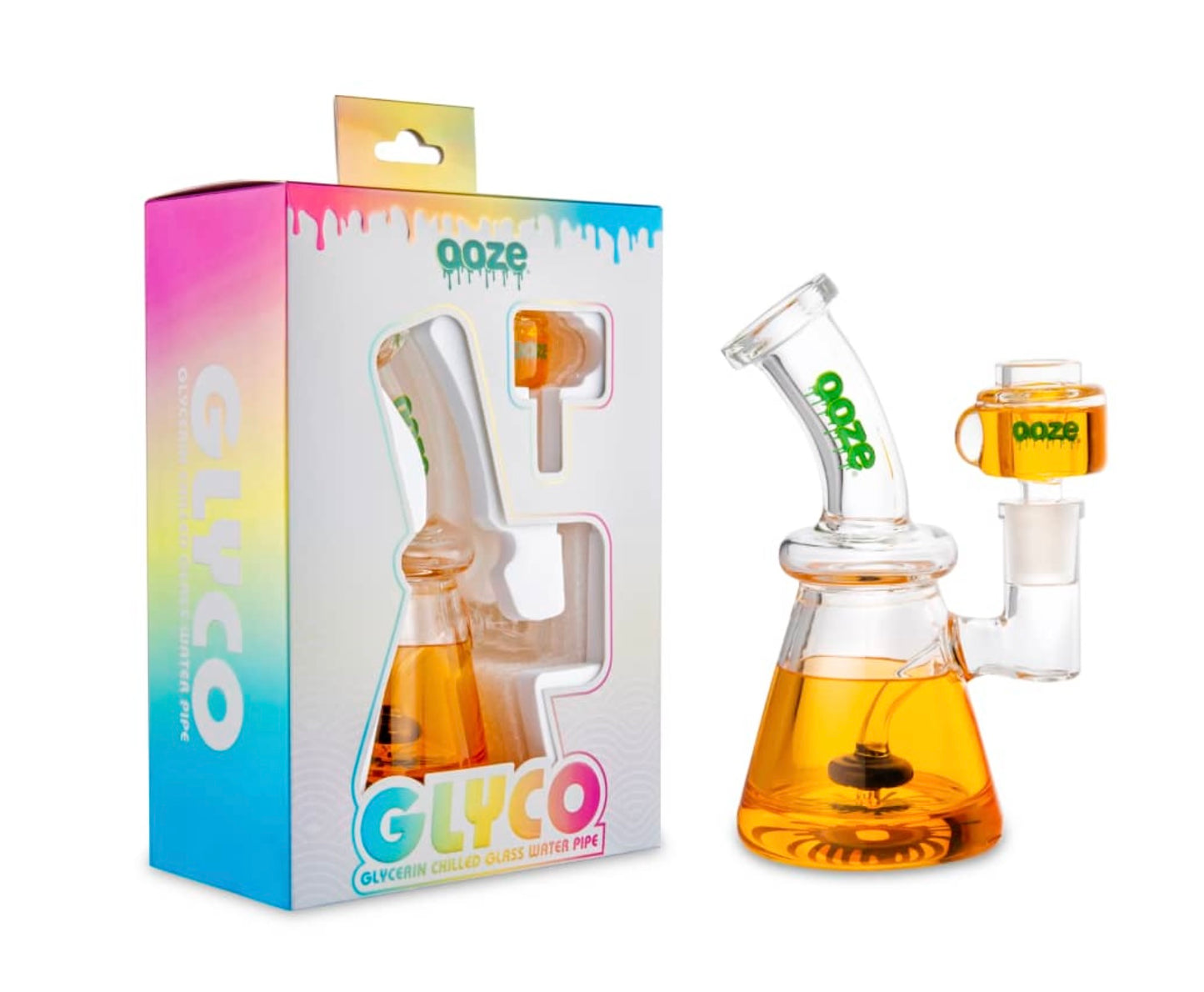 Ooze Glyco Bong Glycerin Chilled Glass Water Pipe (6- Colors) (Tobacco Free-Use Product)