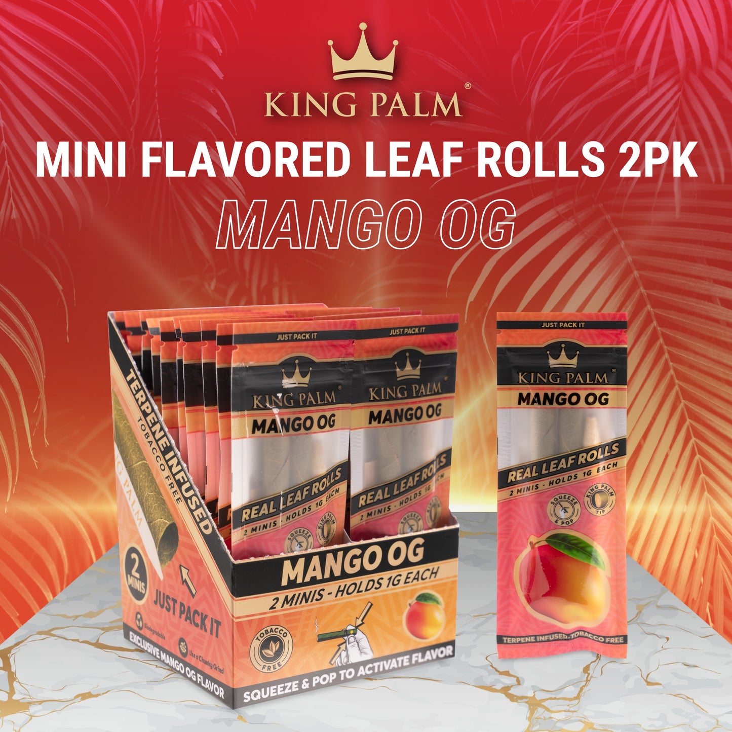 King Palm Mini Flavored 2pk Leaf Tubes - 20ct | 14 Flavors (Tobacco Free)