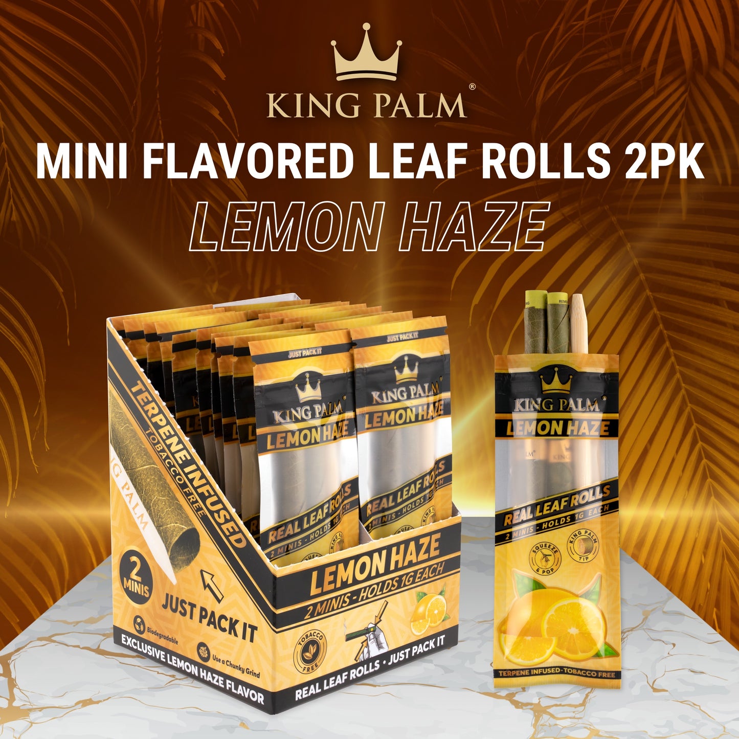 King Palm Mini Flavored 2pk Leaf Tubes - 20ct | 14 Flavors (Tobacco Free)