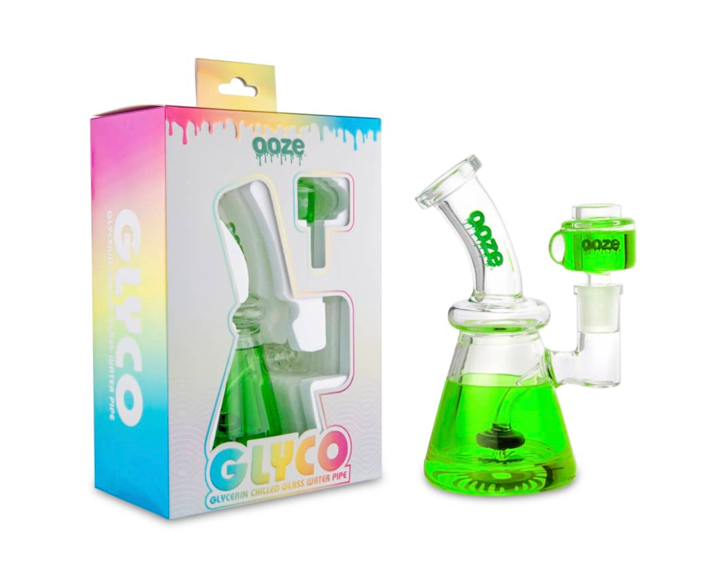 Ooze Glyco Bong Glycerin Chilled Glass Water Pipe (6- Colors) (Tobacco Free-Use Product)