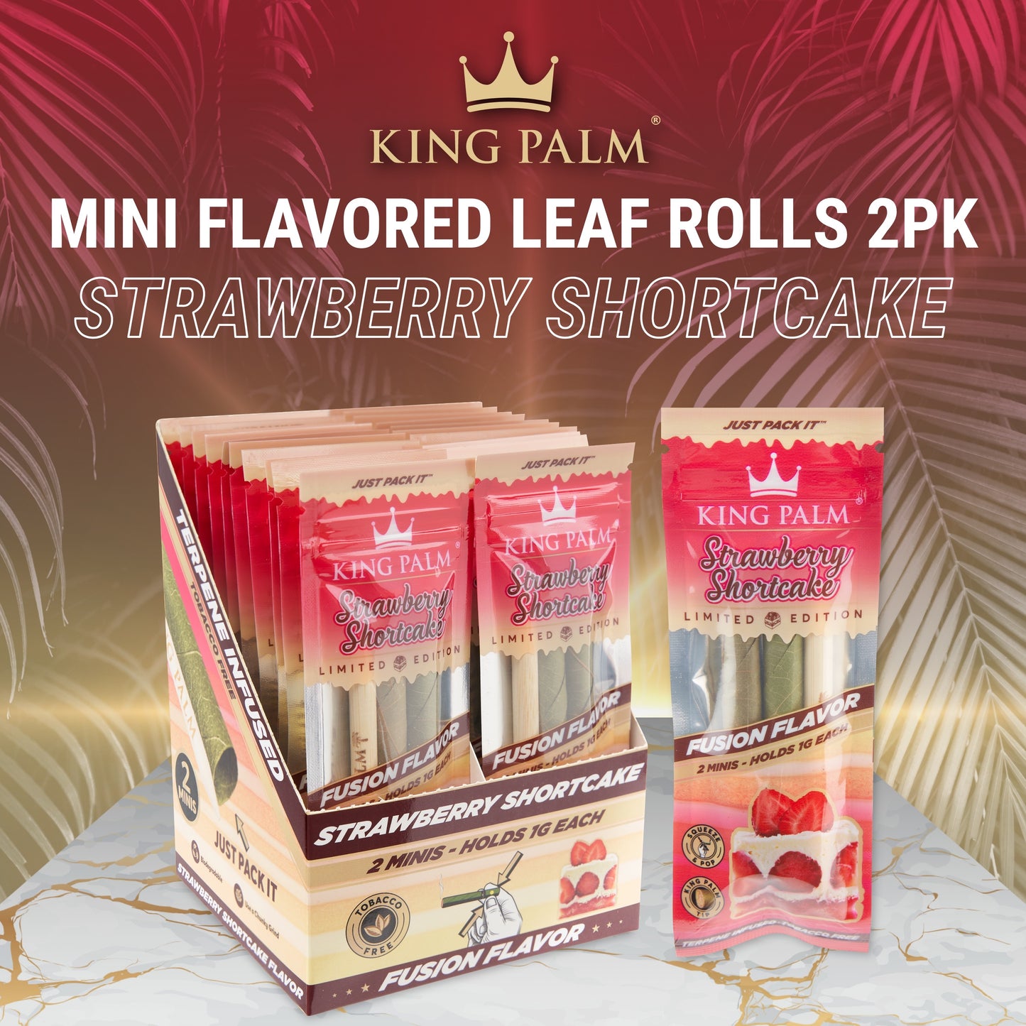 King Palm Mini Flavored 2pk Leaf Tubes - 20ct | 14 Flavors (Tobacco Free)