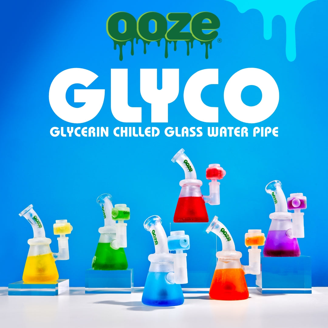 Ooze Glyco Bong Glycerin Chilled Glass Water Pipe (6- Colors) (Tobacco Free-Use Product)