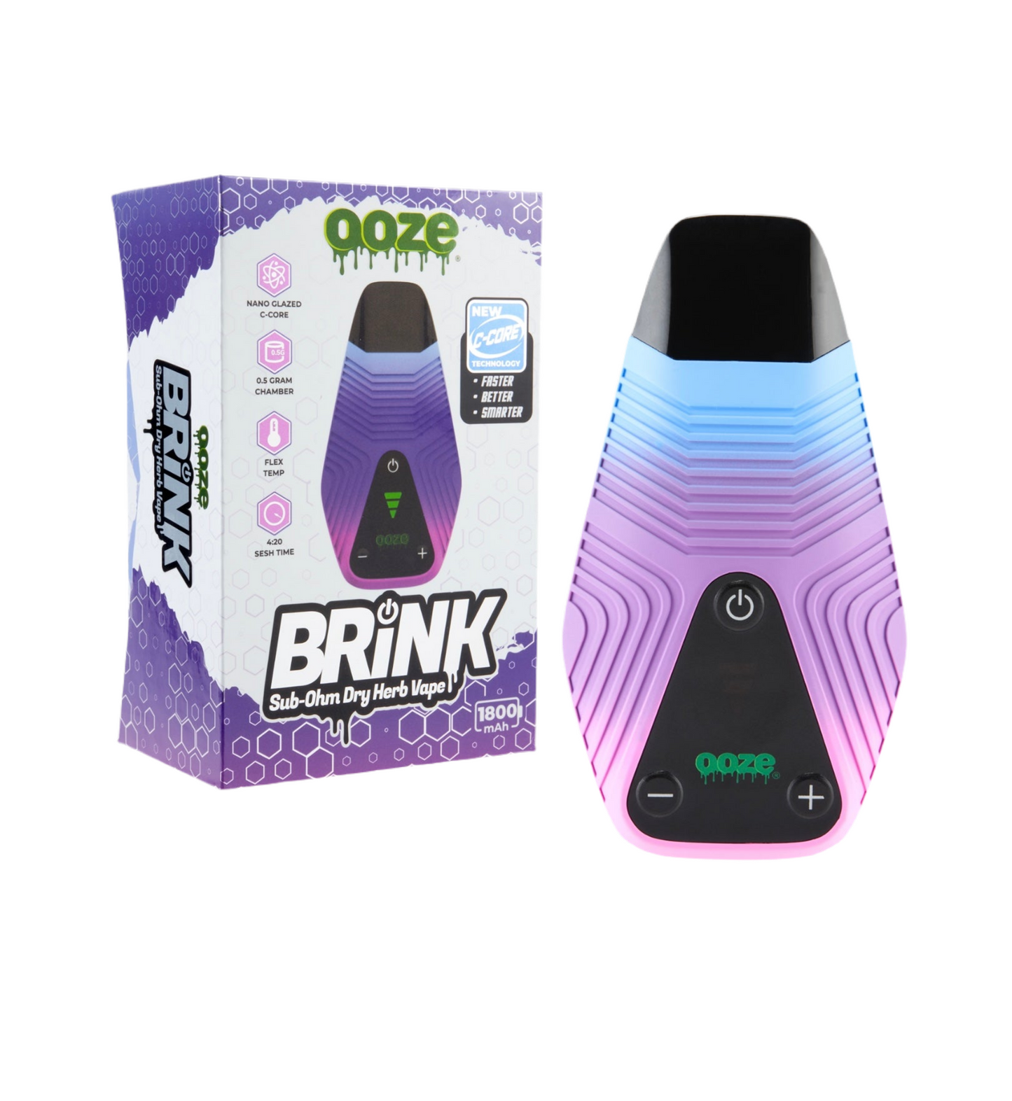 Ooze Brink Dry Herb Vaporizer - 1800 mAh C-Core (Tobacco Free-Use Product)