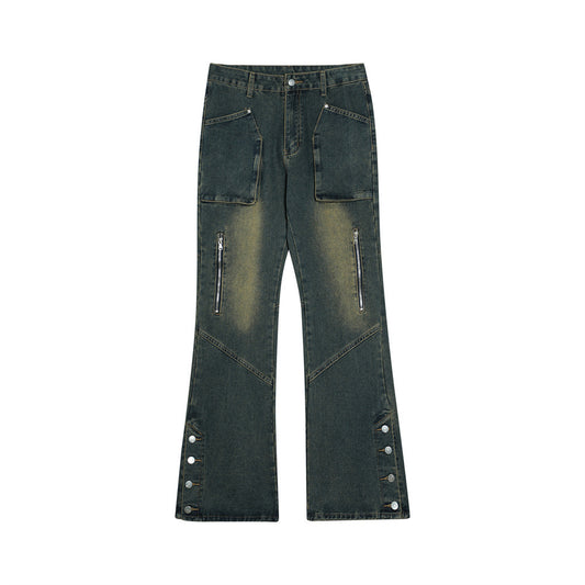 Trendy Punk Slightly Flared Jeans Men